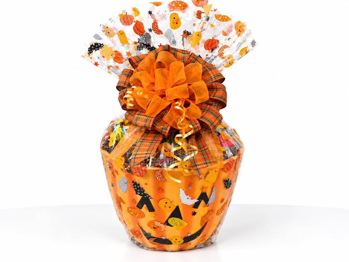 Halloween Pumpkin Gift Basket with Candy, Cookies & Snacks