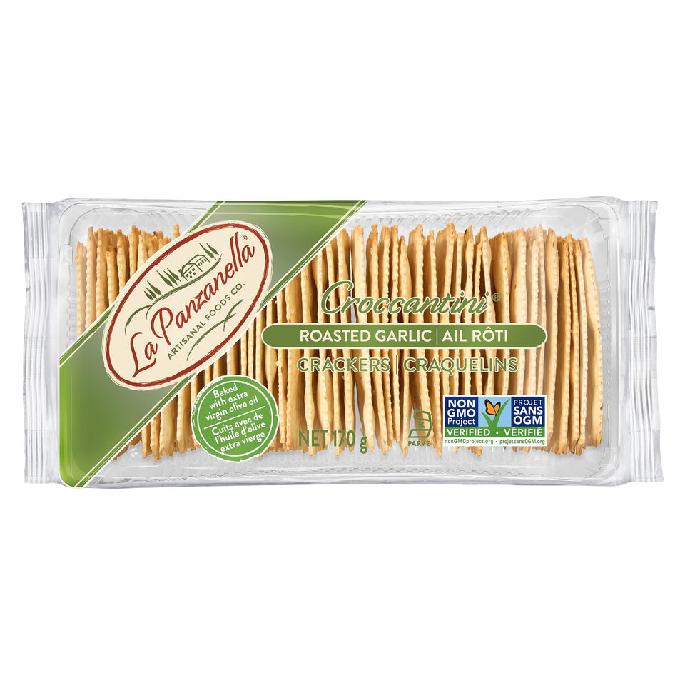 La Panzanella Roasted Garlic Mini Crackers, 6 oz (12-Pack)