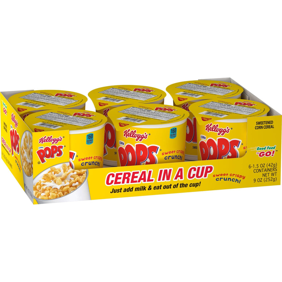 Kellogg's Corn Pops Breakfast Cereal Cups, 1.5 oz, 12-Pack