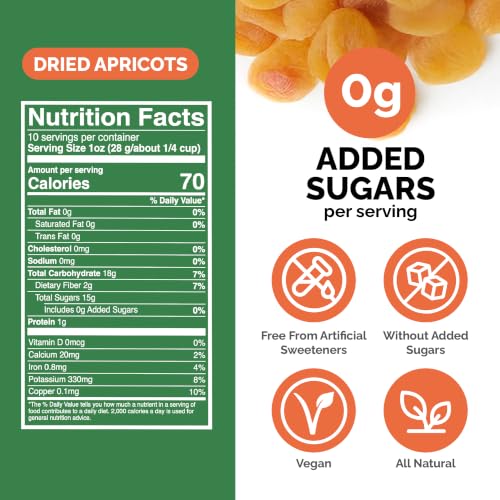 Nature's Eats Dried Apricots for Healthy Snacking, 10 oz