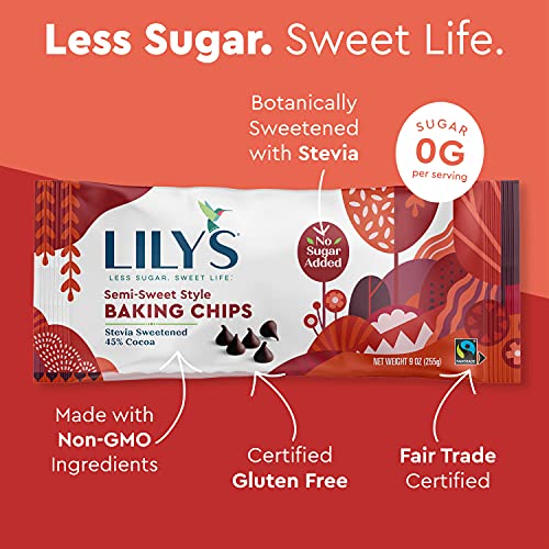 Lily's Semi-Sweet Chocolate Style Baking Chips, 9 oz (12-Pack)