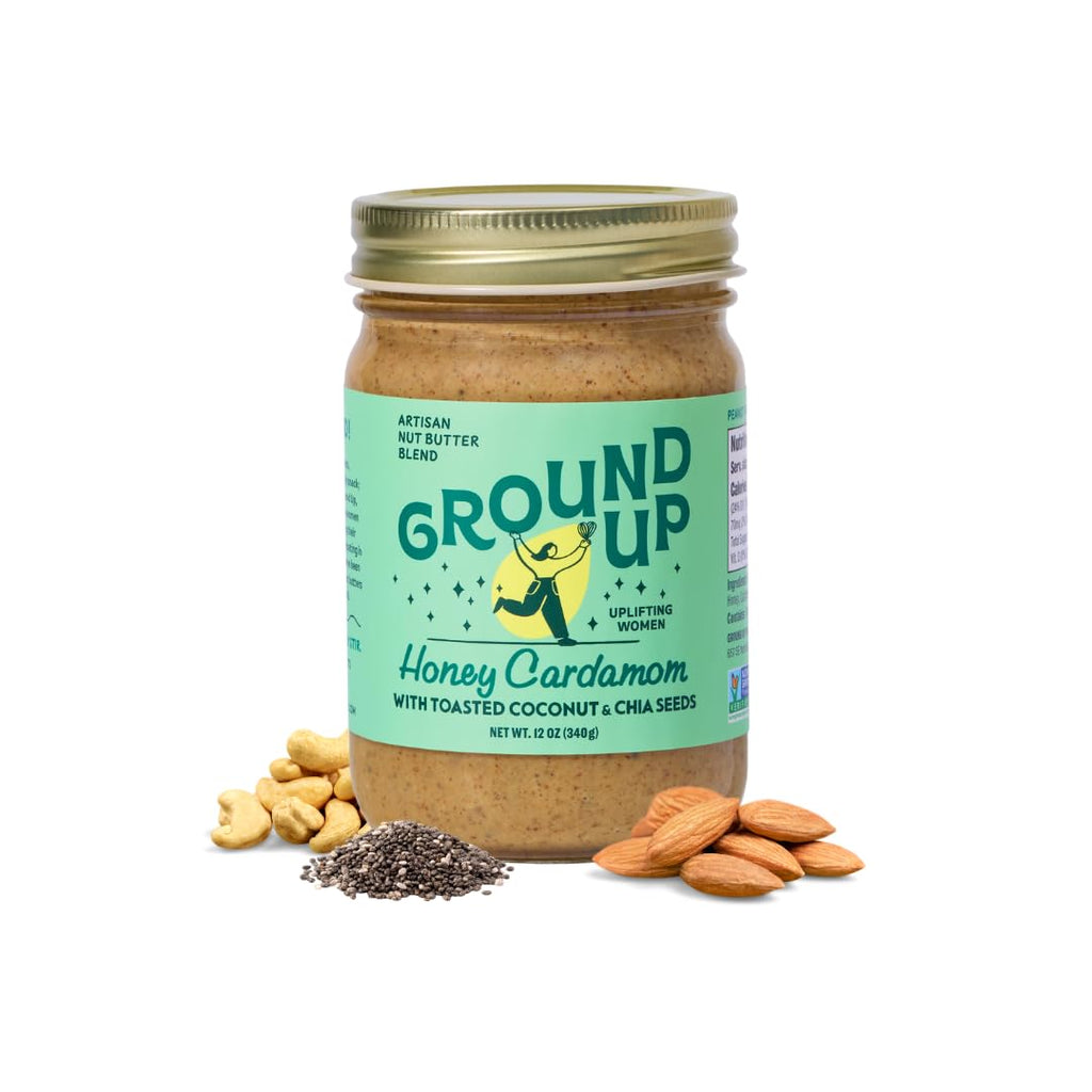 Ground Up Honey Cardamom Almond & Cashew Butter, 12 oz