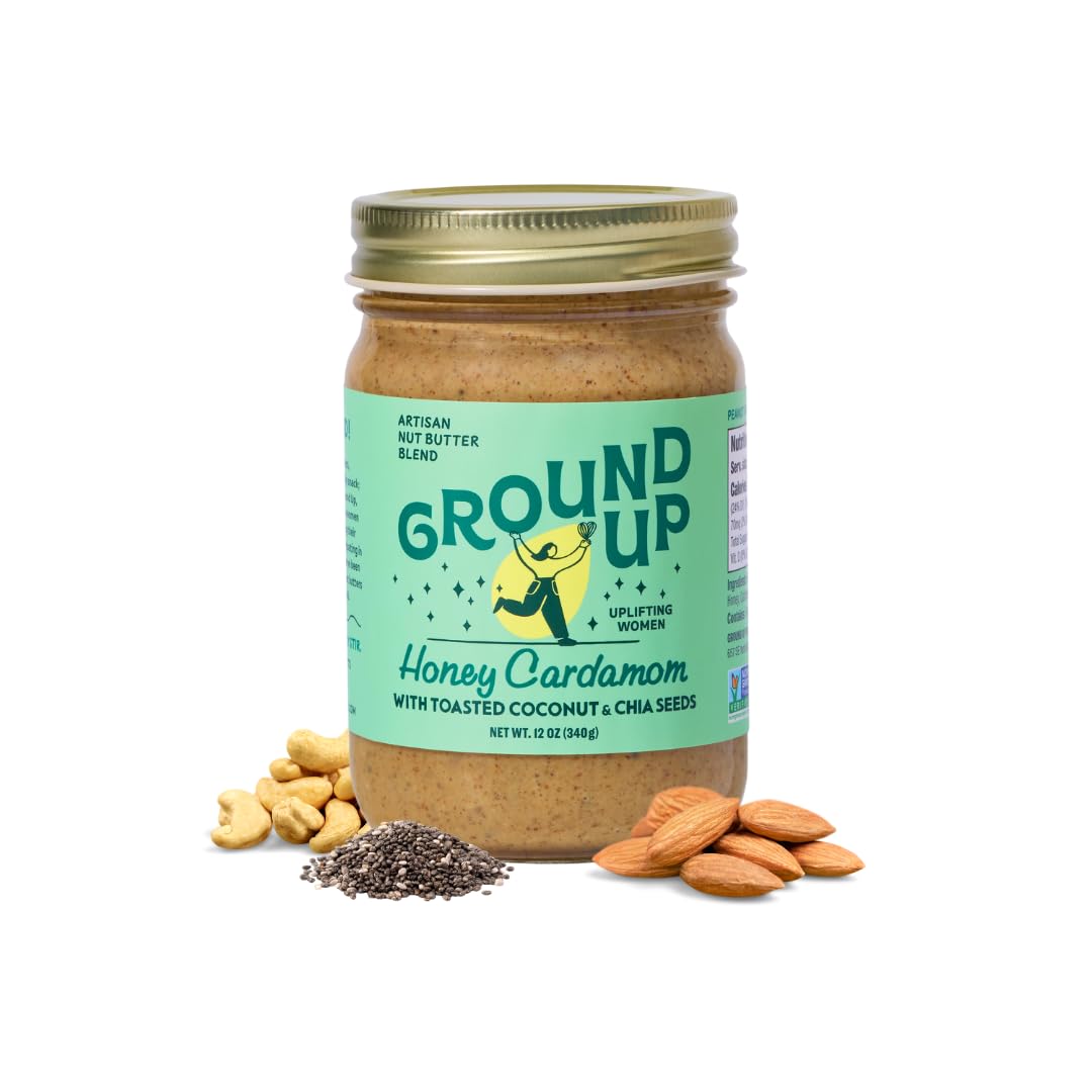 Ground Up Honey Cardamom Almond & Cashew Butter, 12 oz