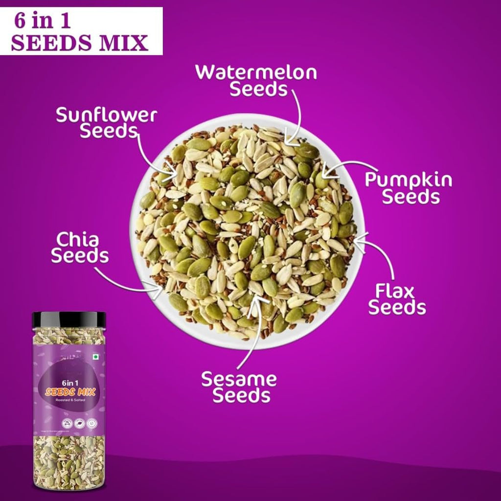 Premium 6-in-1 Natural & Roasted Seed Snack Mix, 200 g