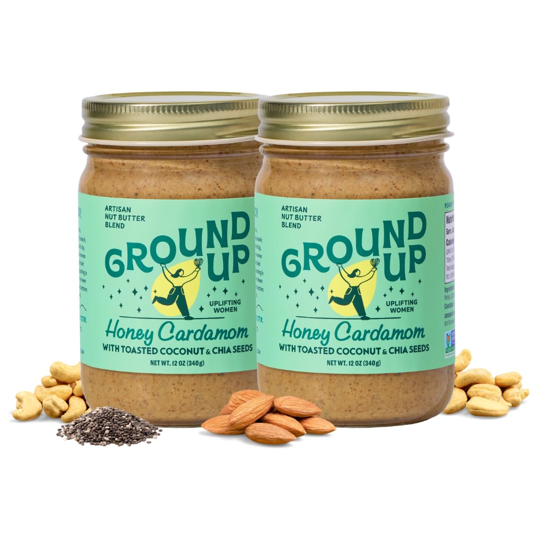 Ground Up Honey Cardamom Almond & Cashew Butter, 12 oz