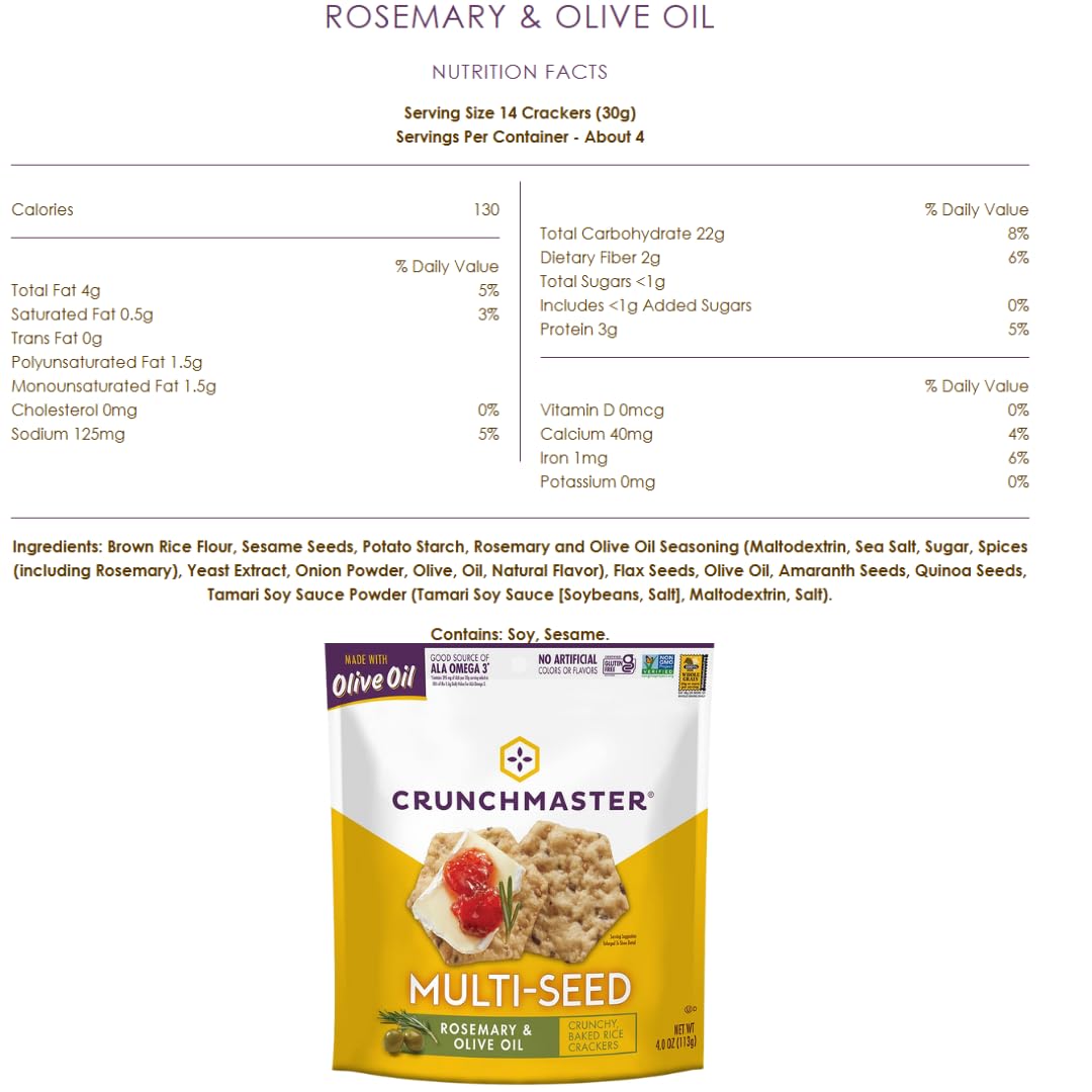 Crunchmaster Multiseed & Multigrain Crackers Variety, 6-Pack