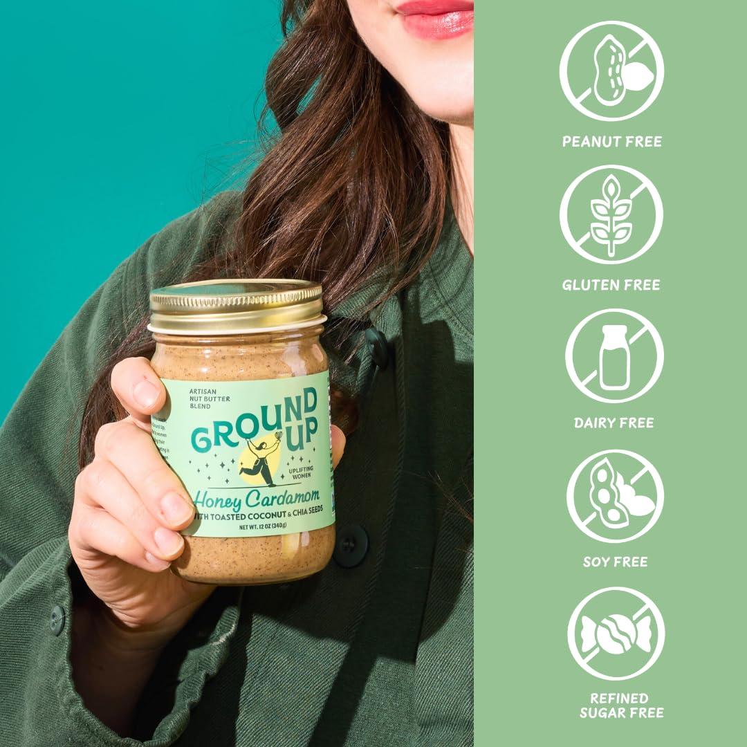 Ground Up Honey Cardamom Almond & Cashew Butter, 12 oz