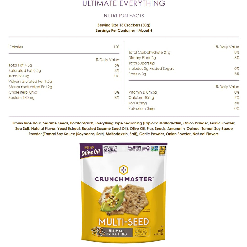 Crunchmaster Multiseed & Multigrain Crackers Variety, 6-Pack