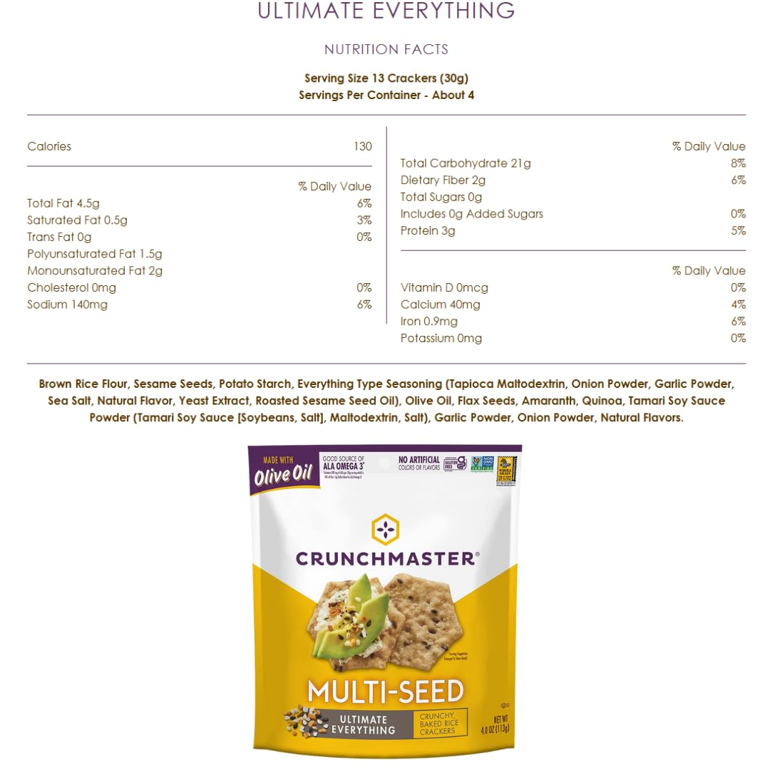 Crunchmaster Multiseed & Multigrain Crackers Variety, 6-Pack