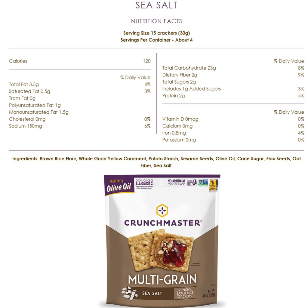 Crunchmaster Multiseed & Multigrain Crackers Variety, 6-Pack