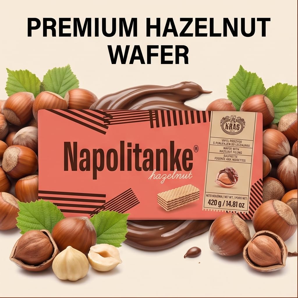 Kras Hazelnut-Filled Wafer Cookies, 14.81 oz (16-Pack)