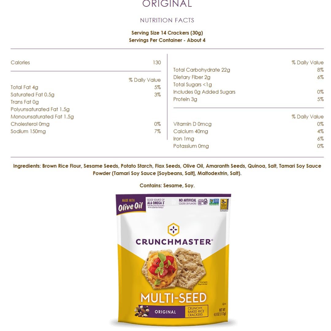 Crunchmaster Multiseed & Multigrain Crackers Variety, 6-Pack
