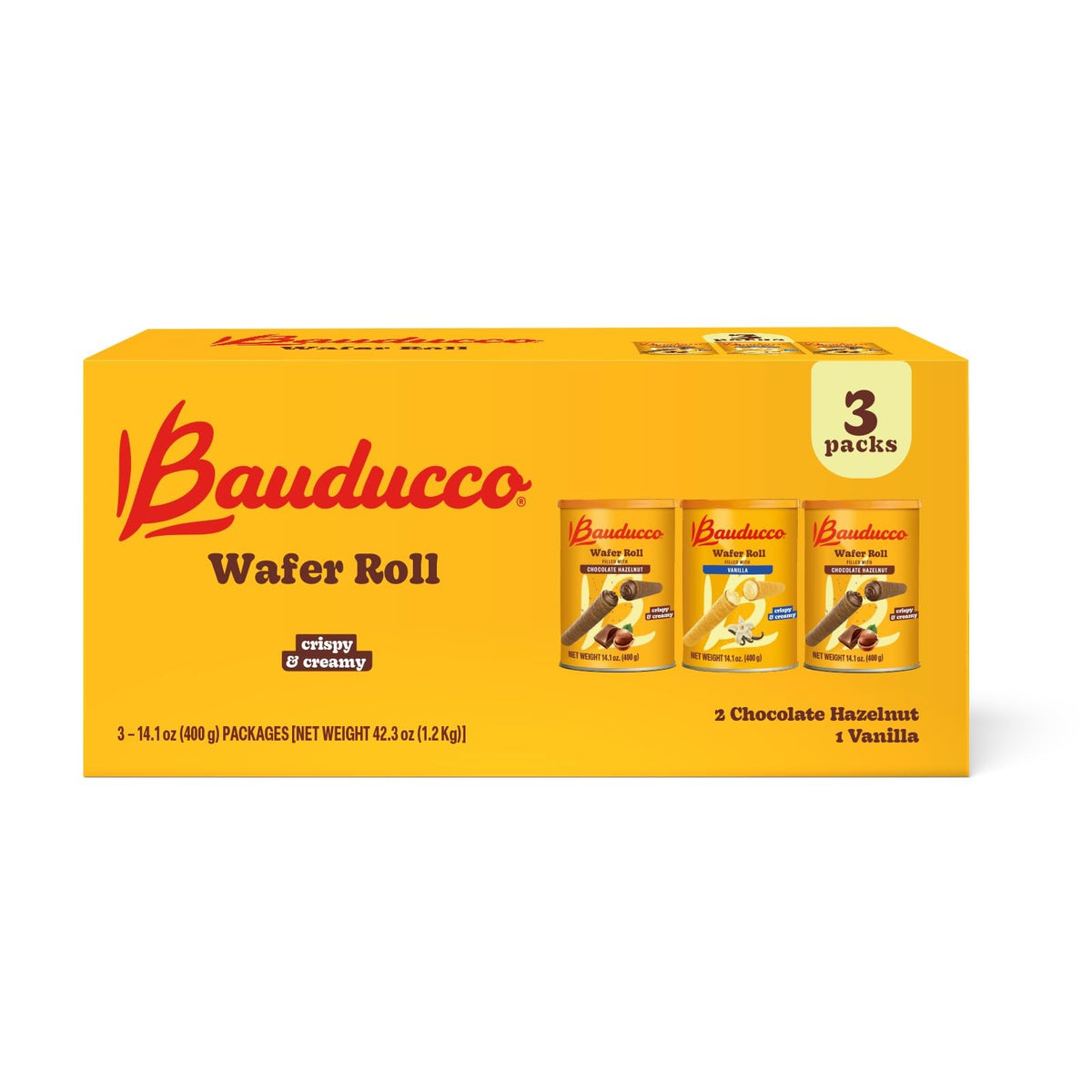 Bauducco Crispy Wafer Rolls for Sweet Snacking & Desserts
