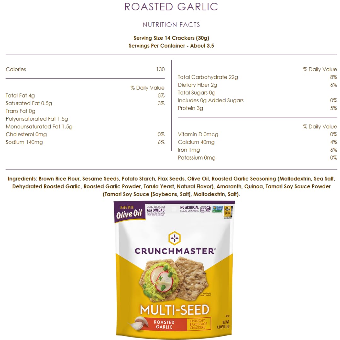 Crunchmaster Multiseed & Multigrain Crackers Variety, 6-Pack