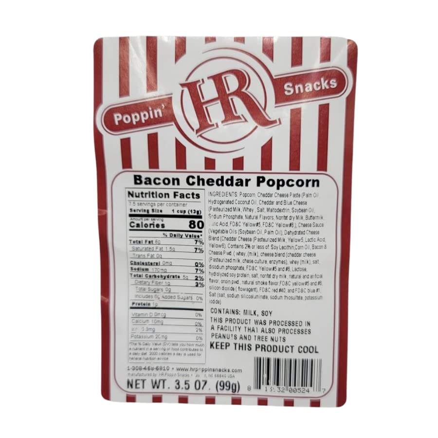 HR Poppin' Smoky Cheddar Bacon Popcorn, 3.5 oz (12-Pack)
