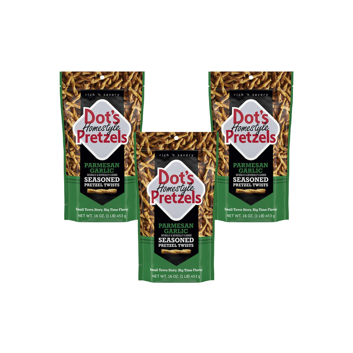 Dot's Original Seasoned Pretzel Twists, 16 oz (3-Pack)