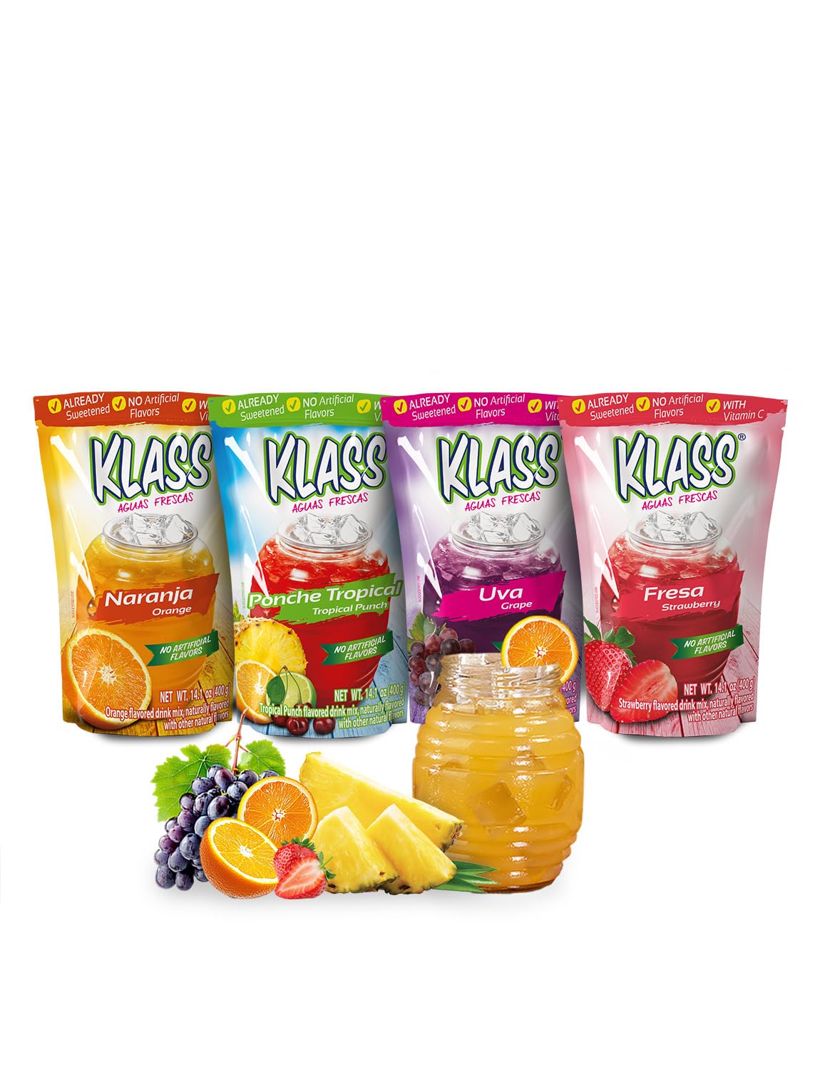Klass Aguas Frescas Tropical Variety Drink Mix, 4 Flavors