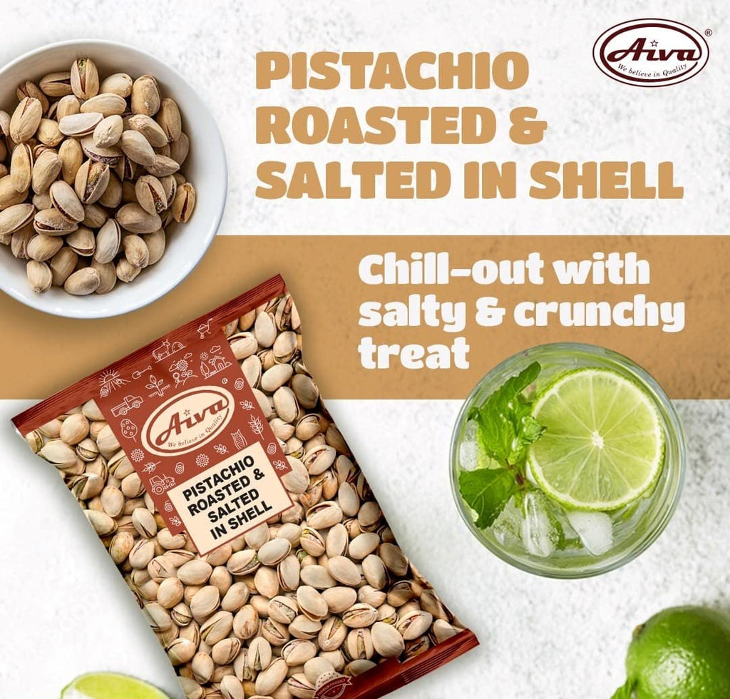Aiva Roasted & Salted In-Shell Pistachios for Snacking