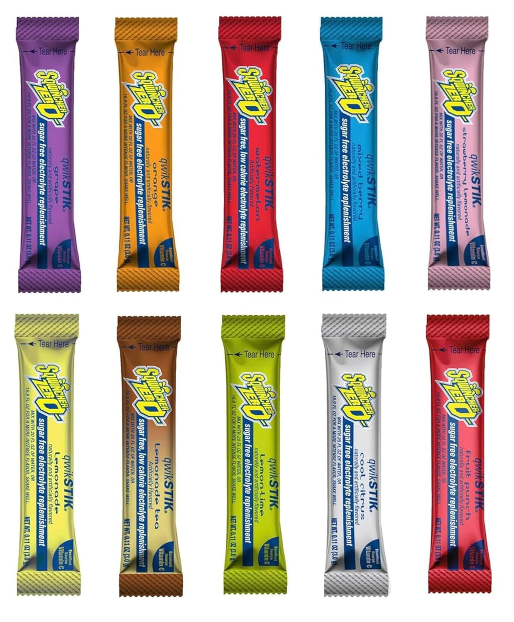 Sqwincher Zero Sugar-Free Electrolyte Drink Mix, 500-Pack