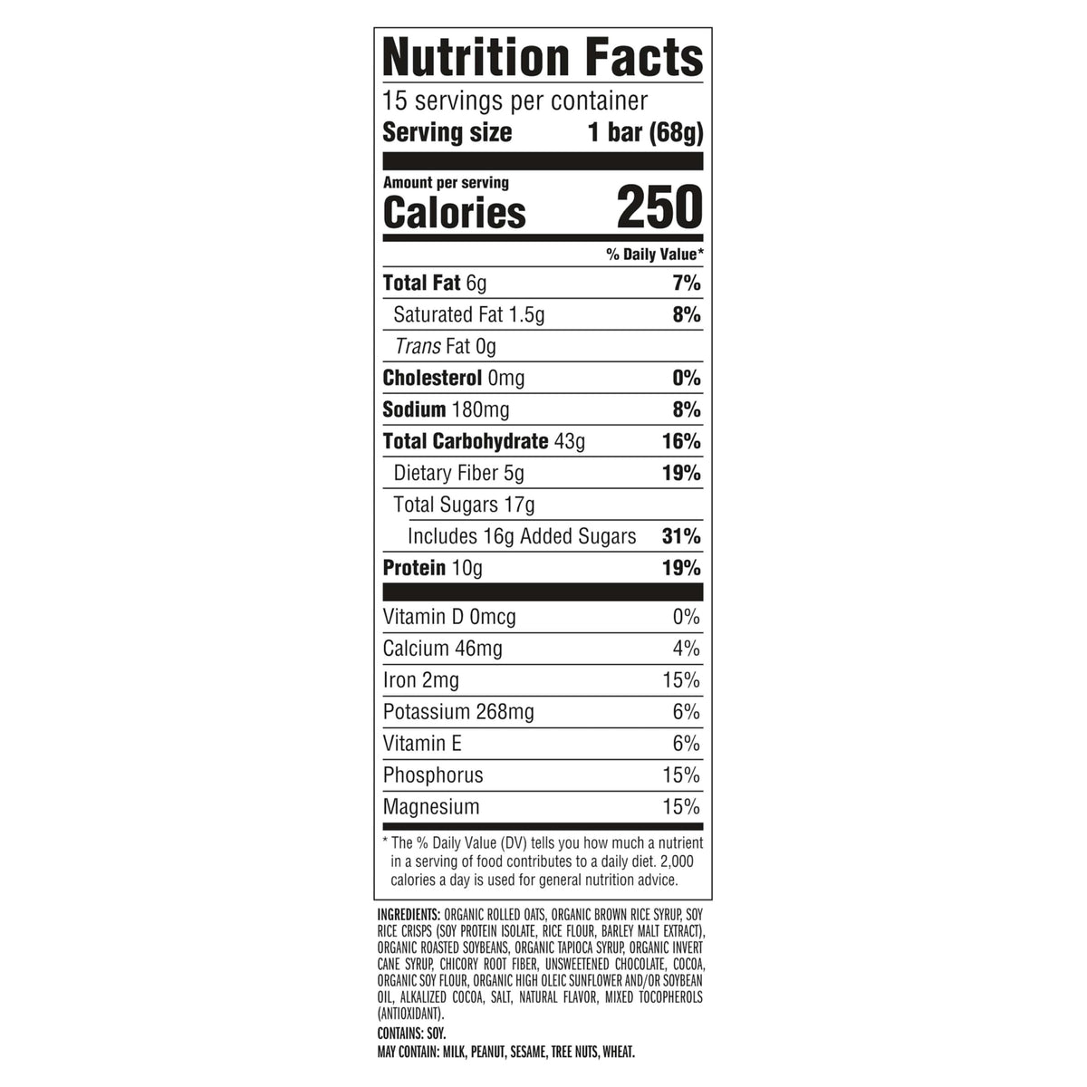 CLIF BAR White Chocolate Macadamia Energy Bars, 15-Pack