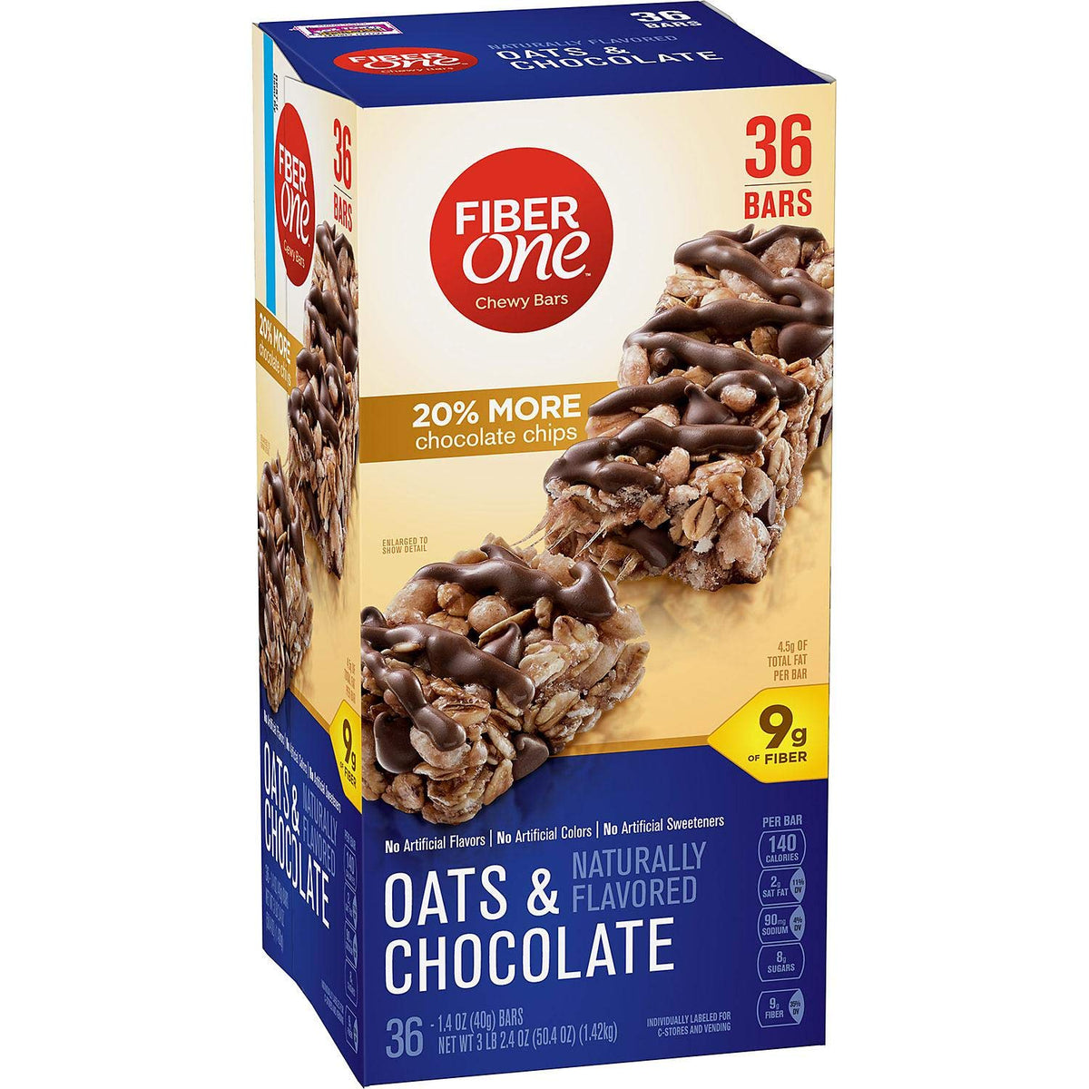 Fiber One Oats & Chocolate Chewy Granola Bars, 128 Count