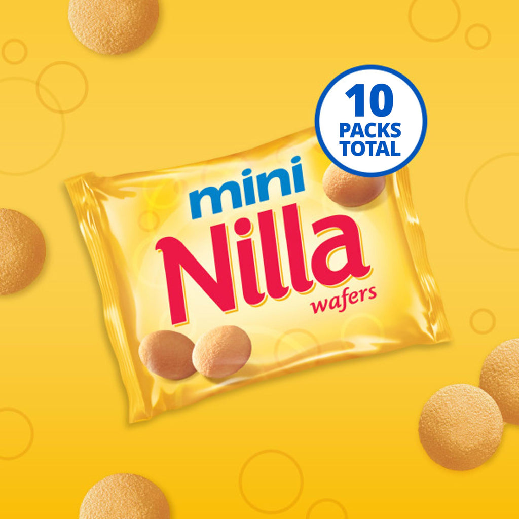 NILLA Mini Vanilla Wafer Cookies, 10 Snack Packs (80 Count)