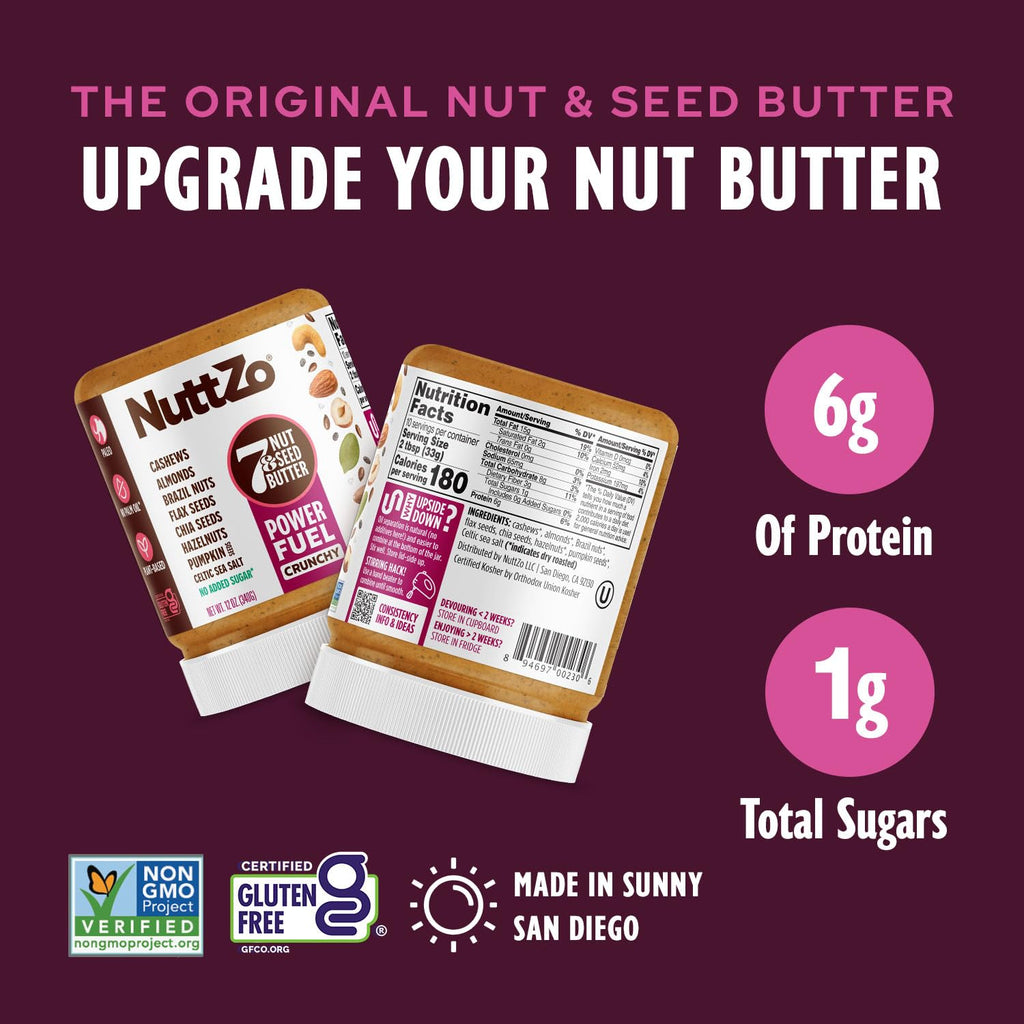 NuttZo Power Fuel 7-Nut & Seed Butter, Crunchy or Smooth