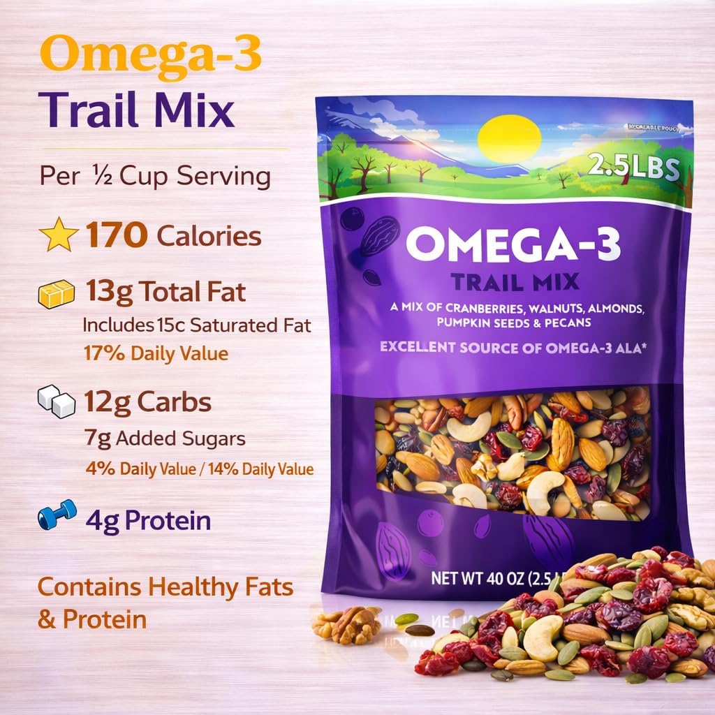 Omega-3 Cranberry, Nut & Seed Trail Mix, 40 oz