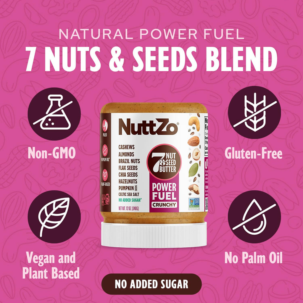 NuttZo Power Fuel 7-Nut & Seed Butter, Crunchy or Smooth