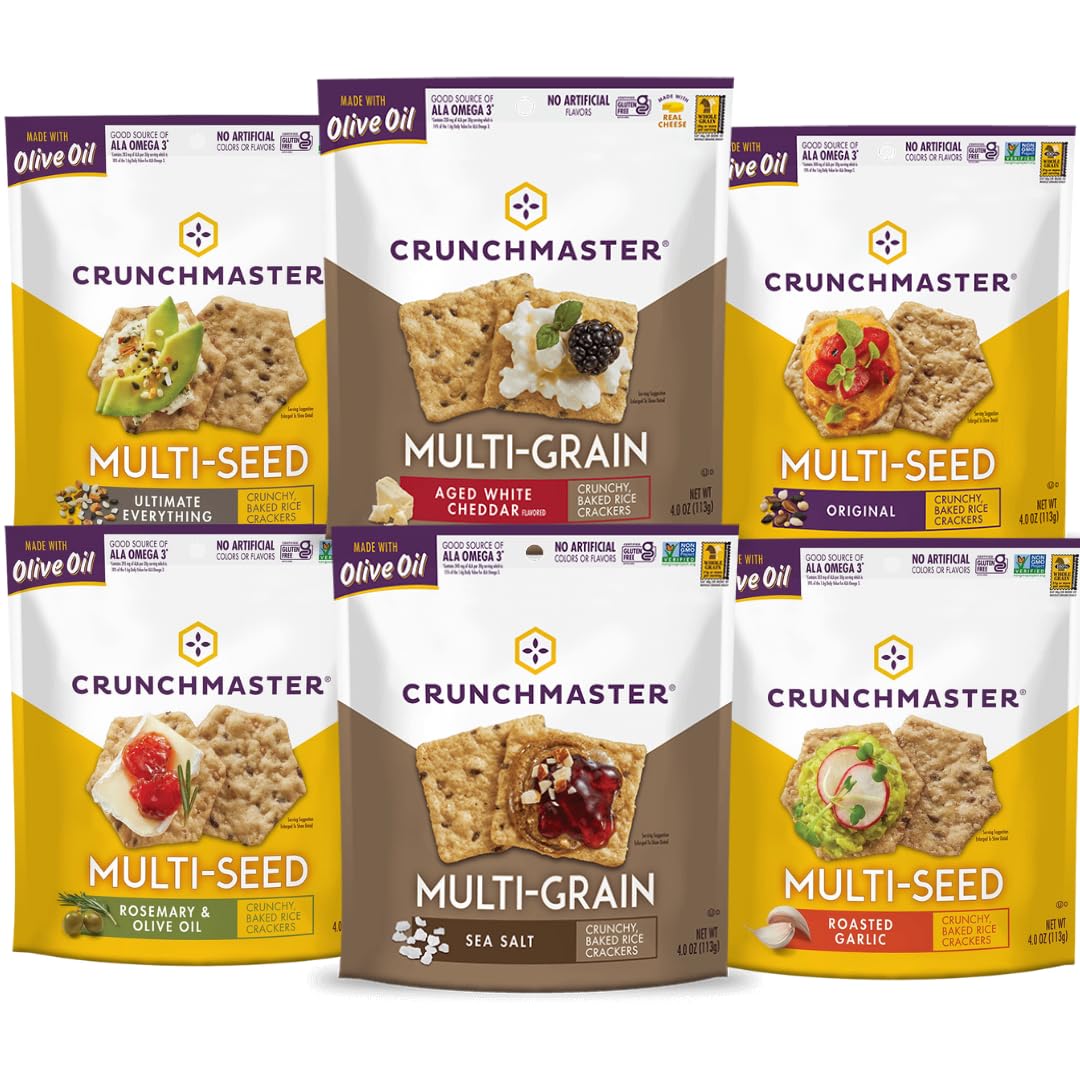 Crunchmaster Multiseed & Multigrain Crackers Variety, 6-Pack
