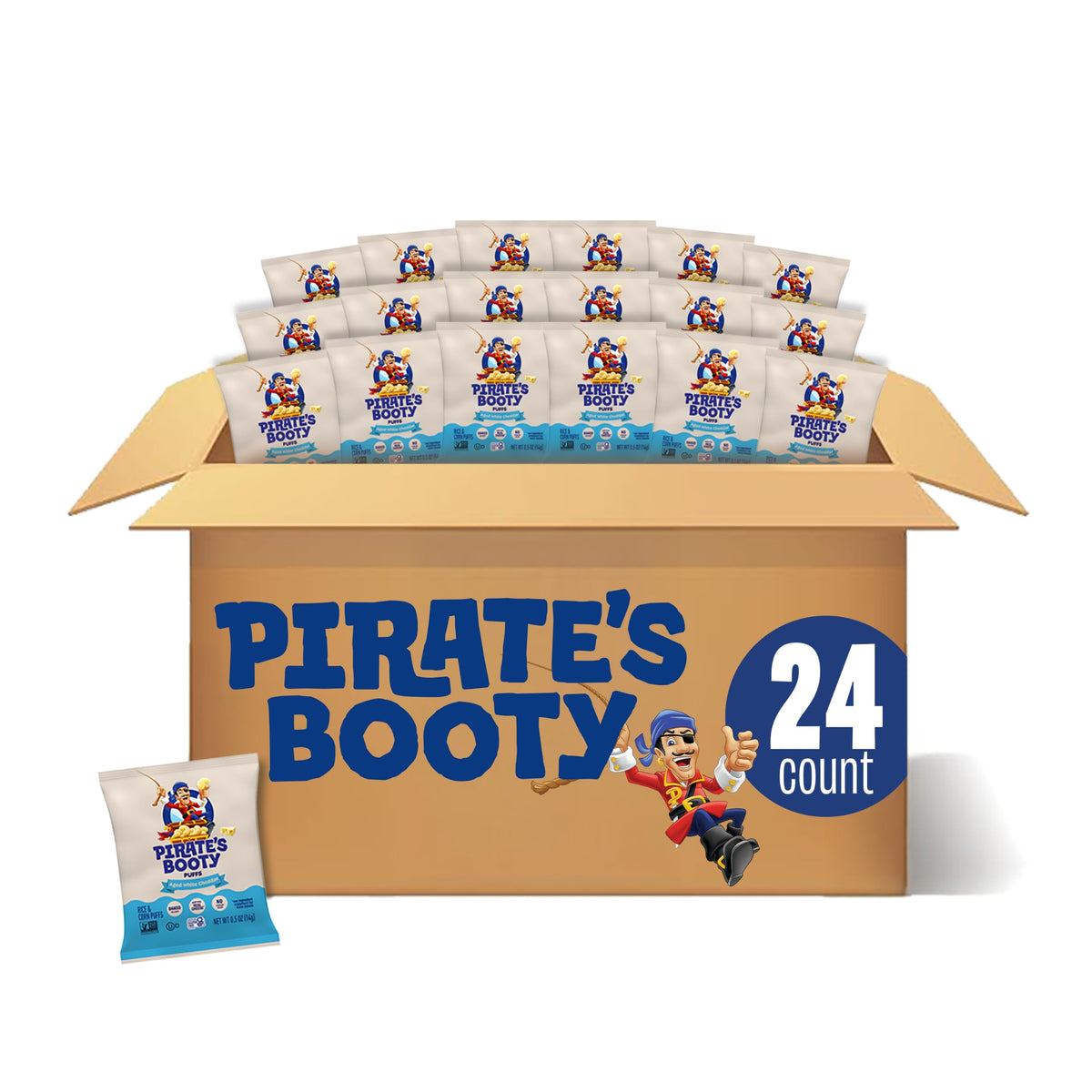 Pirate's Booty Aged White Cheddar Cheese Puffs Snack Bags