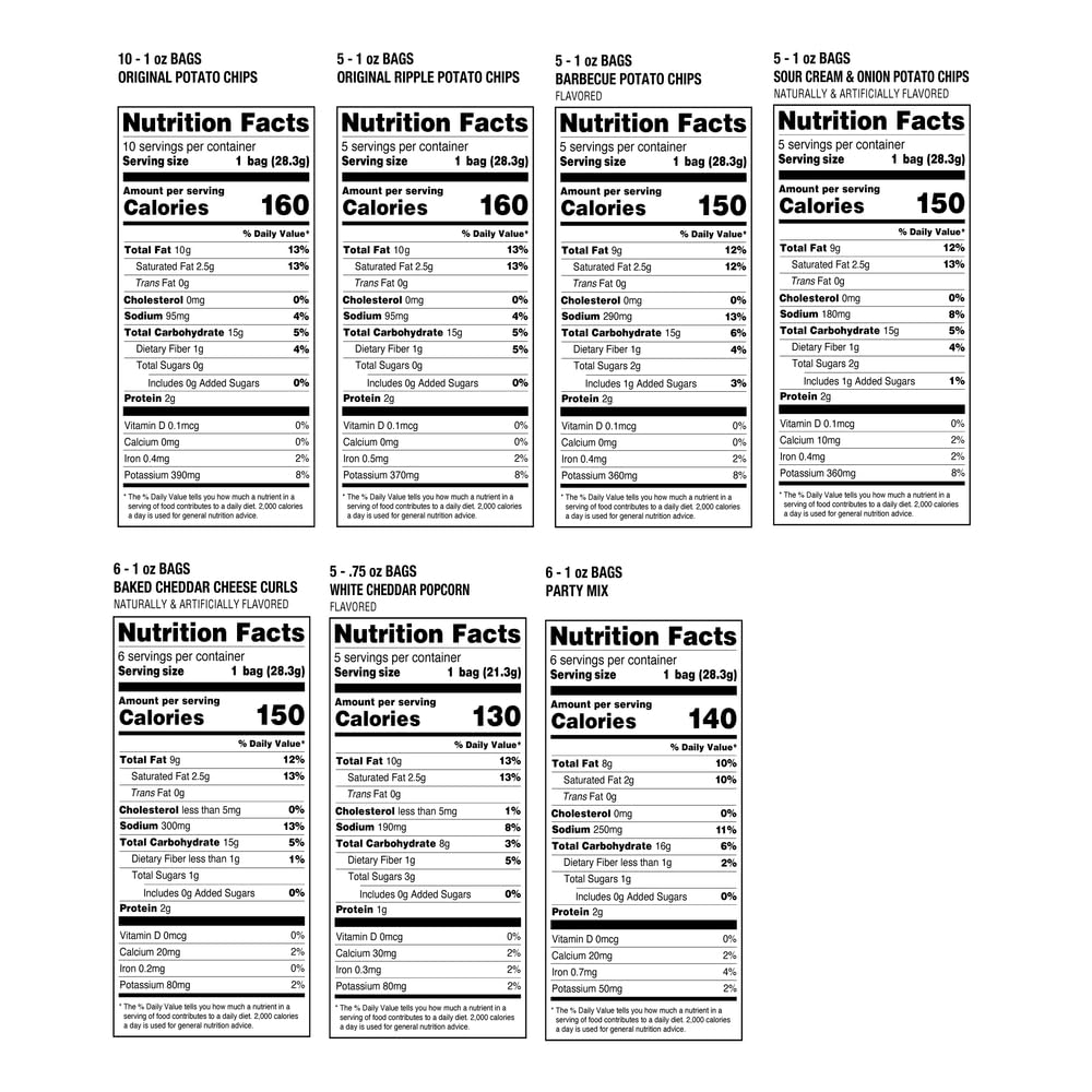 Utz Chips, Curls & Popcorn Snack Variety Pack, 42 Count