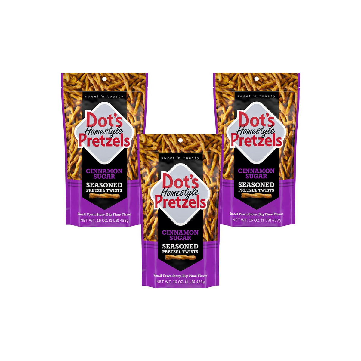 Dot's Original Seasoned Pretzel Twists, 16 oz (3-Pack)