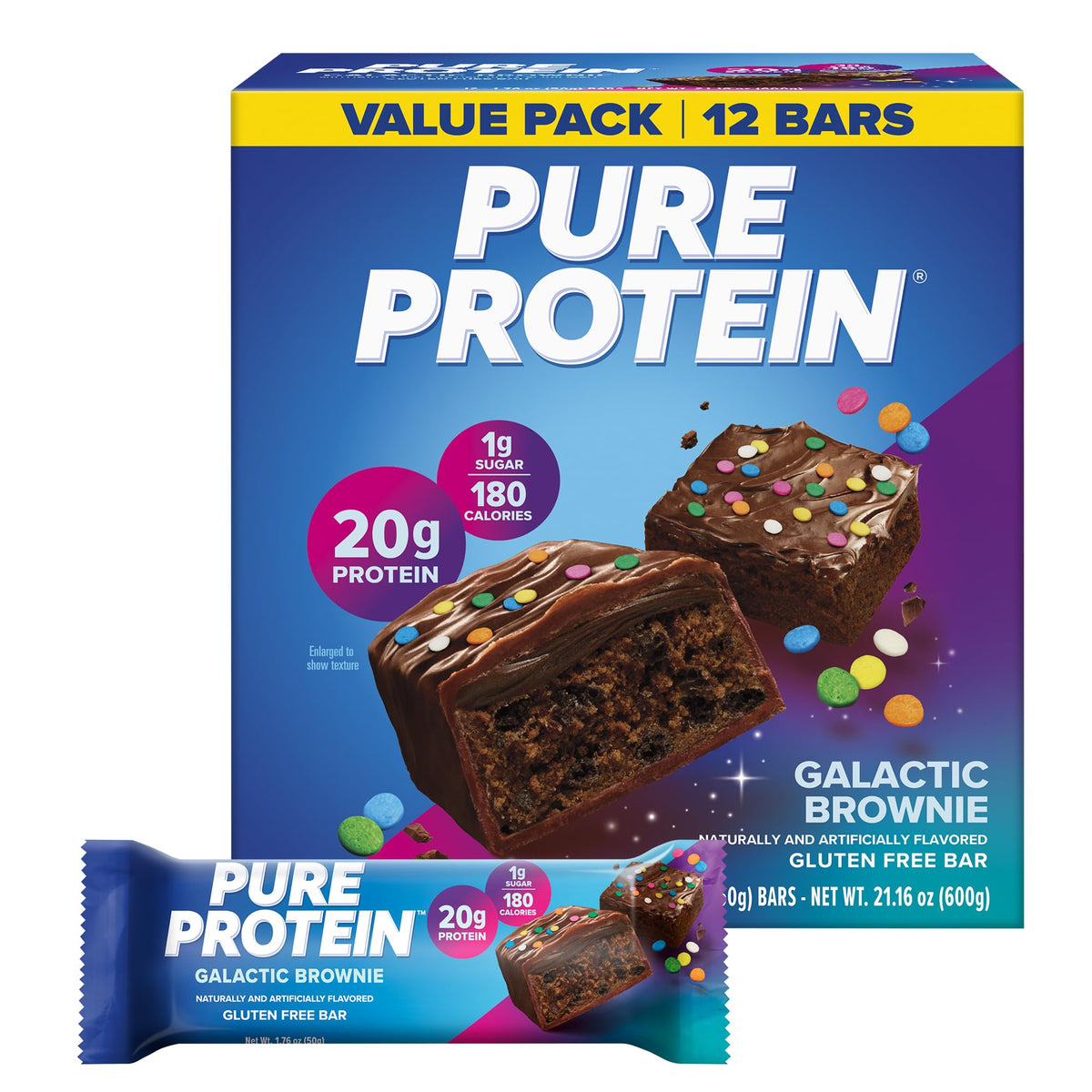 Pure Protein Gluten-Free Low-Sugar Bars, 1.76 oz, 12-Pack
