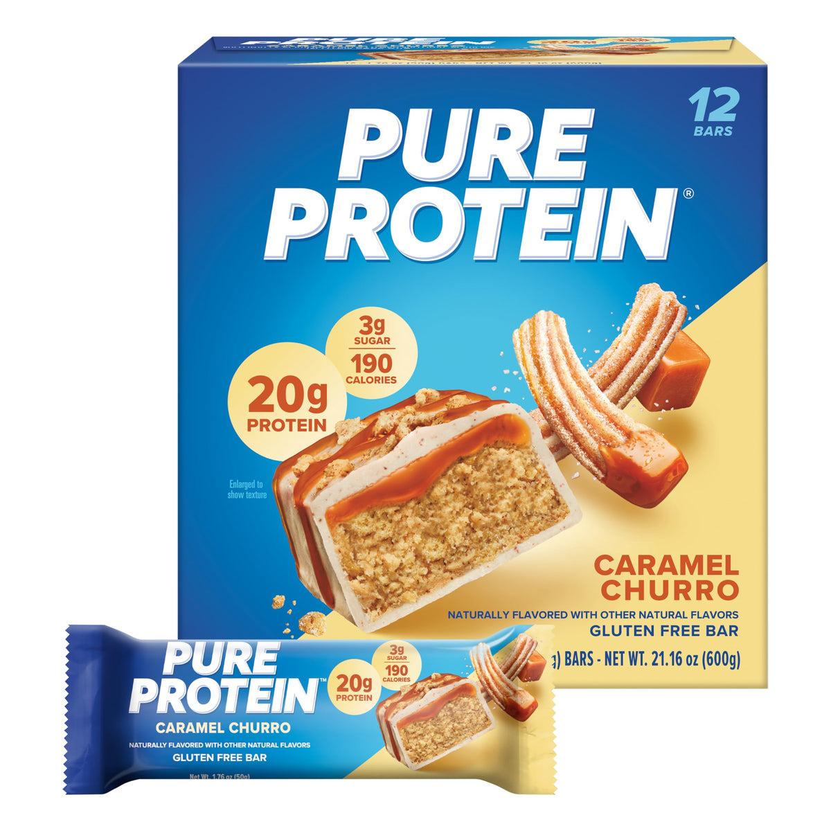 Pure Protein Gluten-Free Low-Sugar Bars, 1.76 oz, 12-Pack