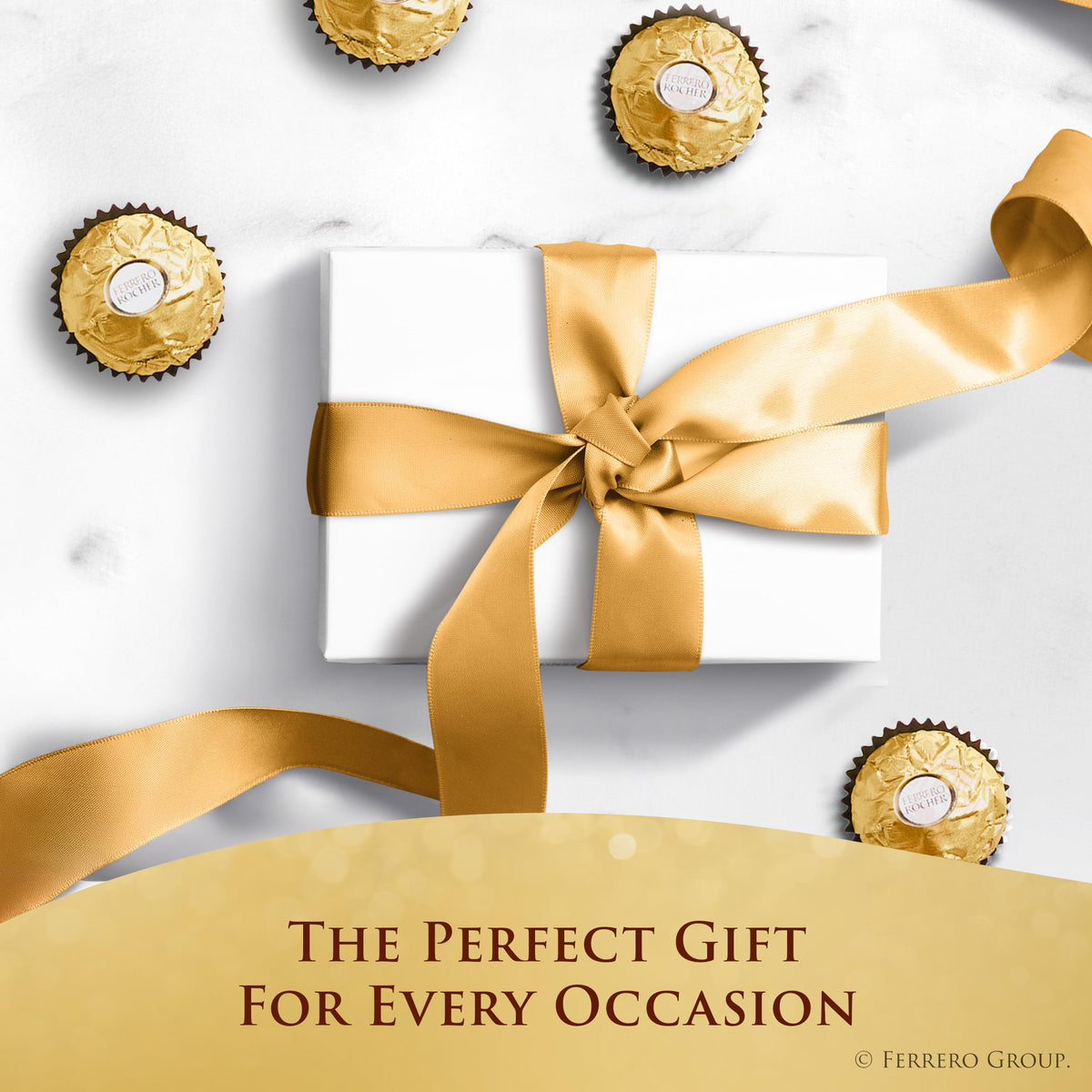 Ferrero Rocher Milk Chocolate Hazelnut Gift Box, 24 Count