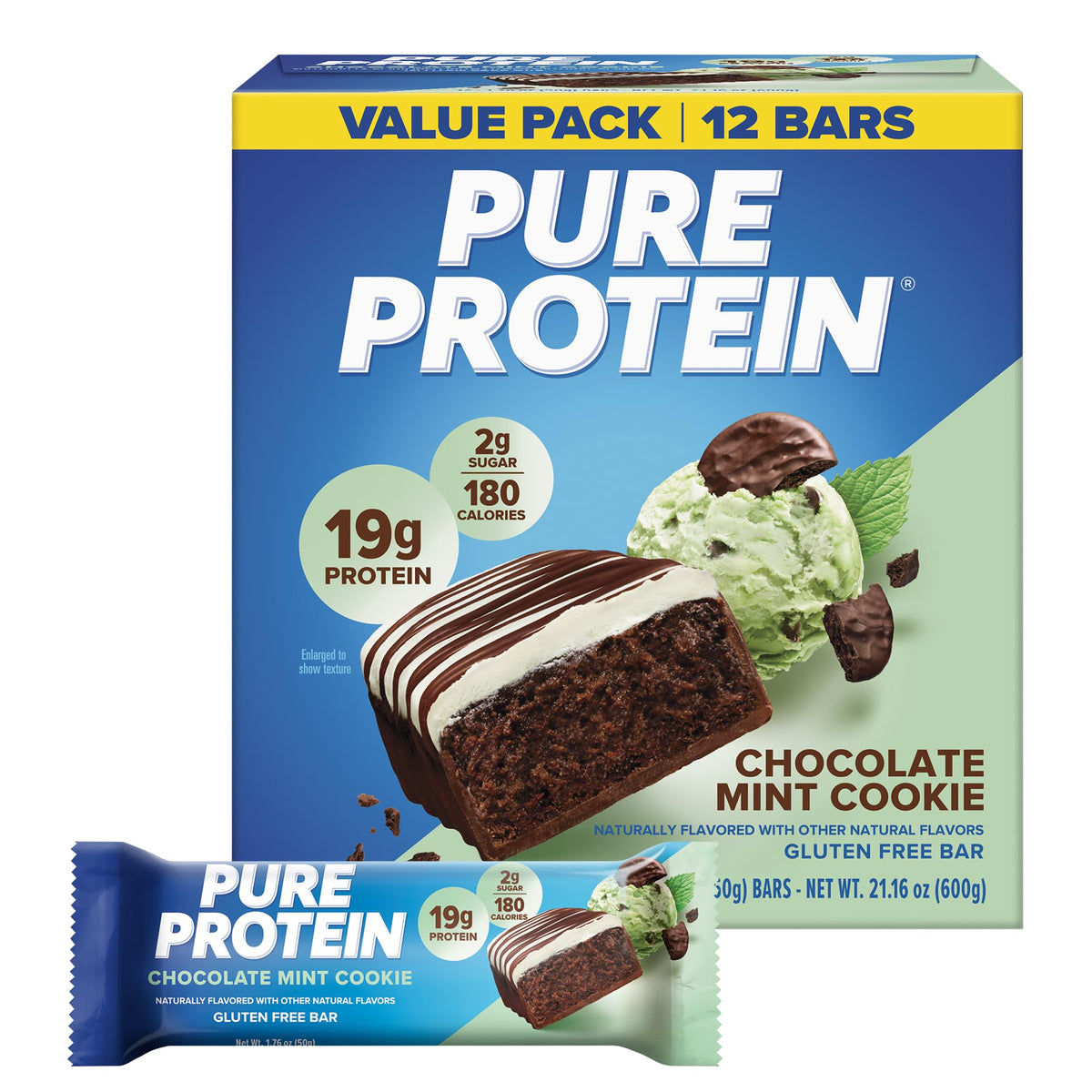 Pure Protein Gluten-Free Low-Sugar Bars, 1.76 oz, 12-Pack