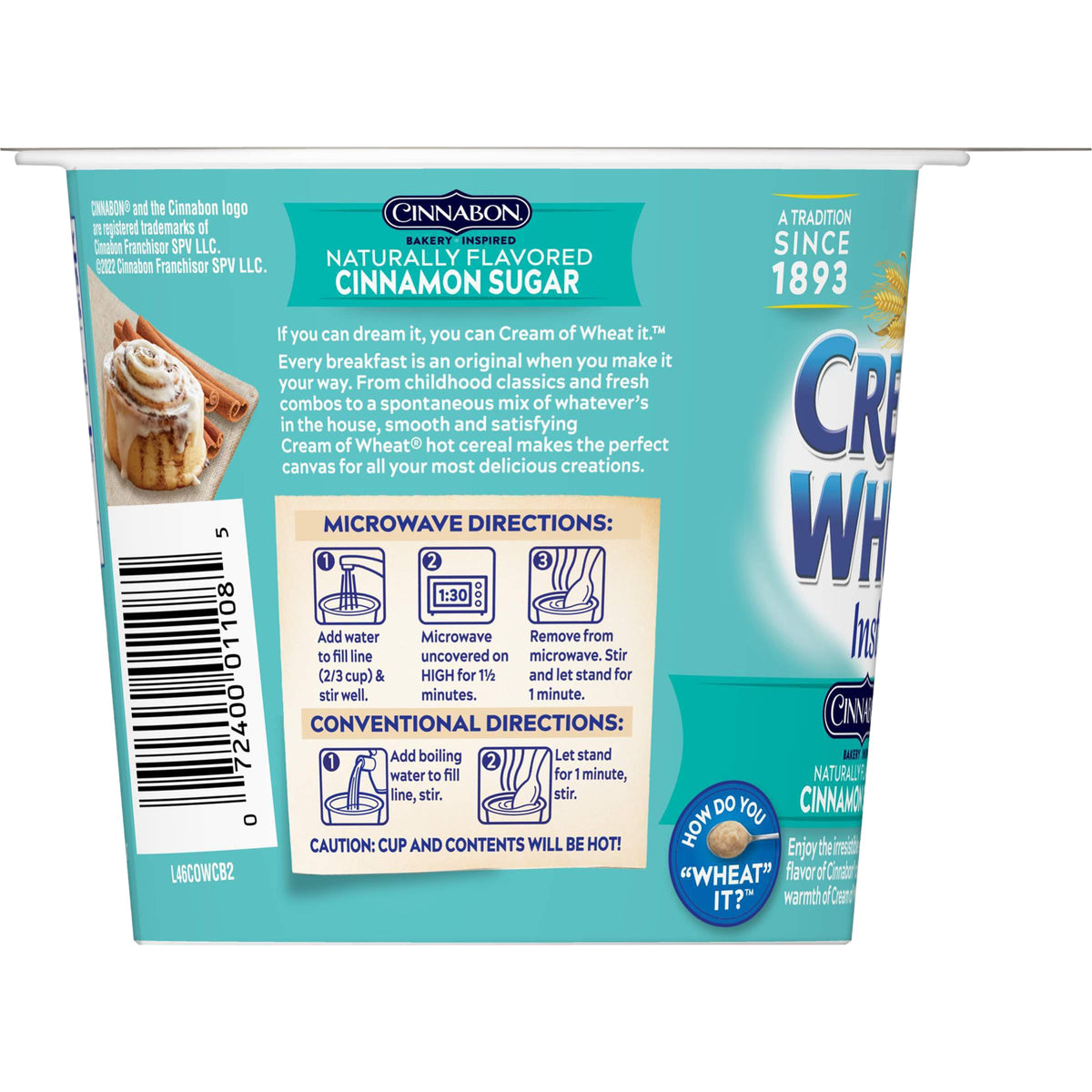 Cream of Wheat To Go Instant Cereal Cups, 2.29 oz, 6-Pack