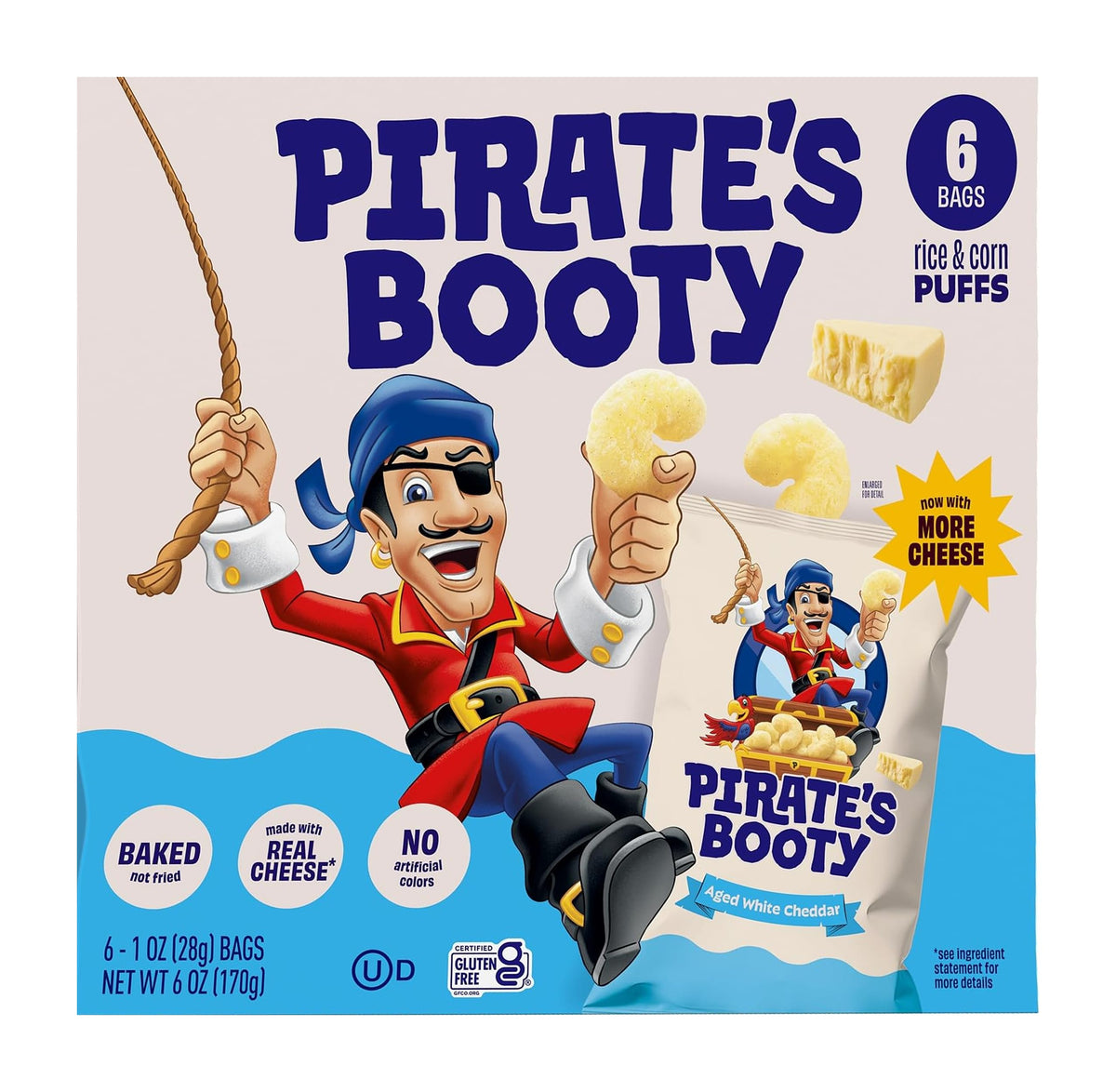 Pirate's Booty Aged White Cheddar Cheese Puffs Snack Bags