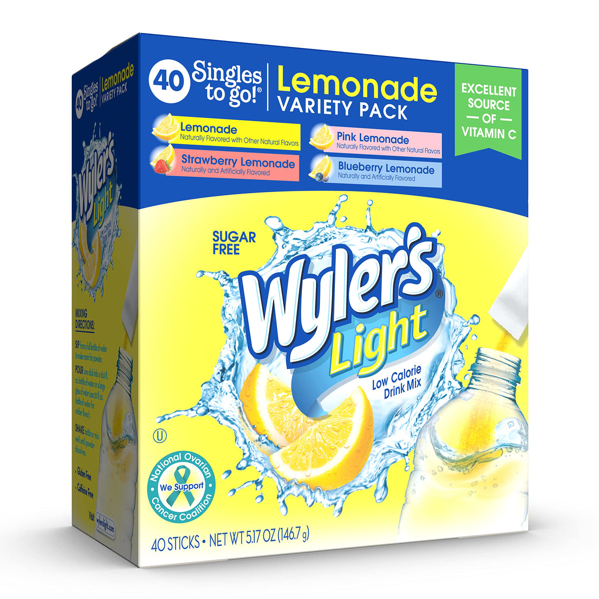 Wyler's Light Lemonade Variety Drink Mix, 40 Count (4-Pack)