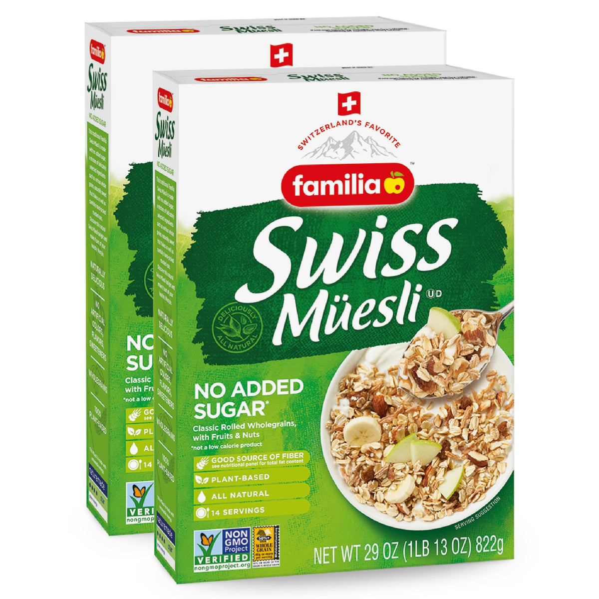 Familia Swiss Muesli with No Added Sugar, 29 oz Box