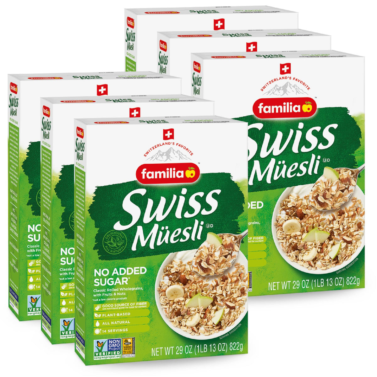 Familia Swiss Muesli with No Added Sugar, 29 oz Box