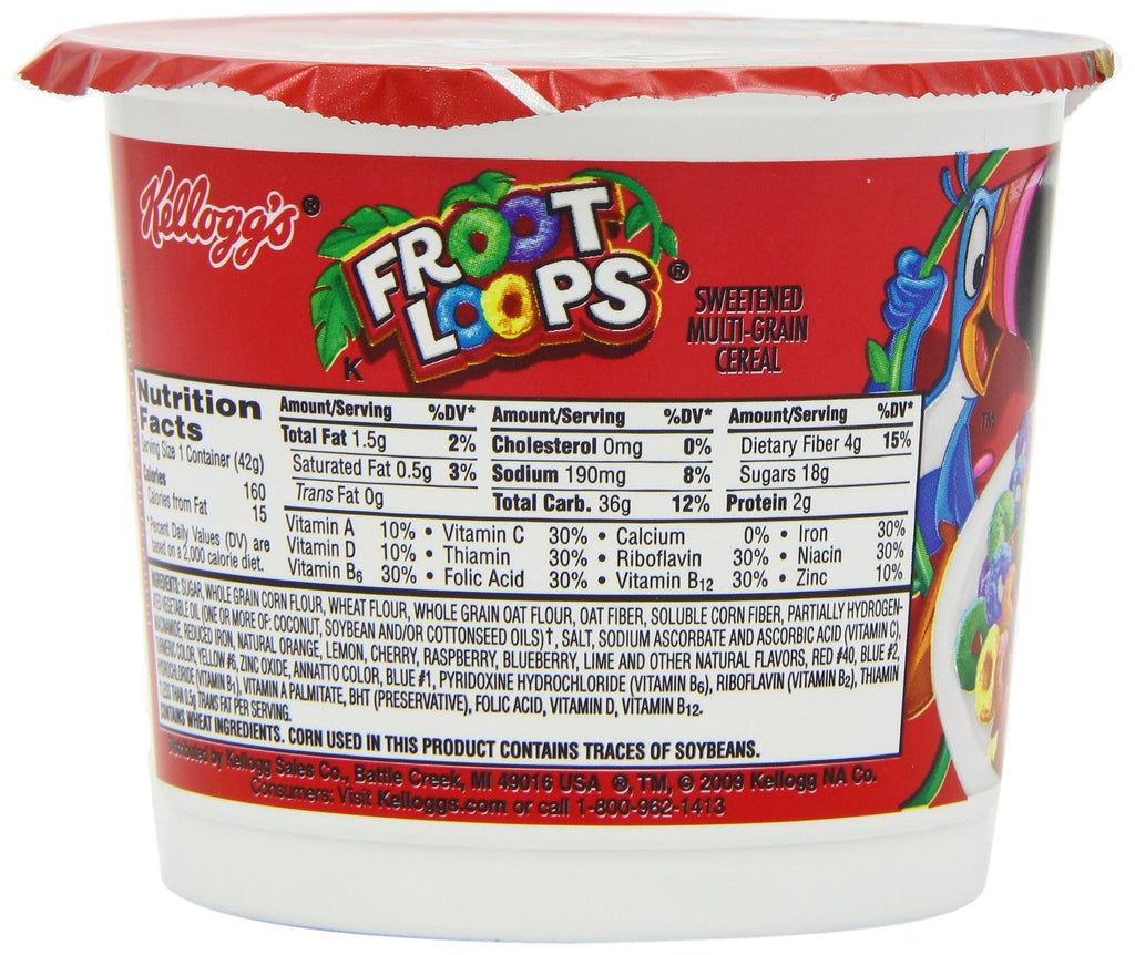 Kellogg's Froot Loops Breakfast Cereal Cups, 1.5 oz, 60 Count