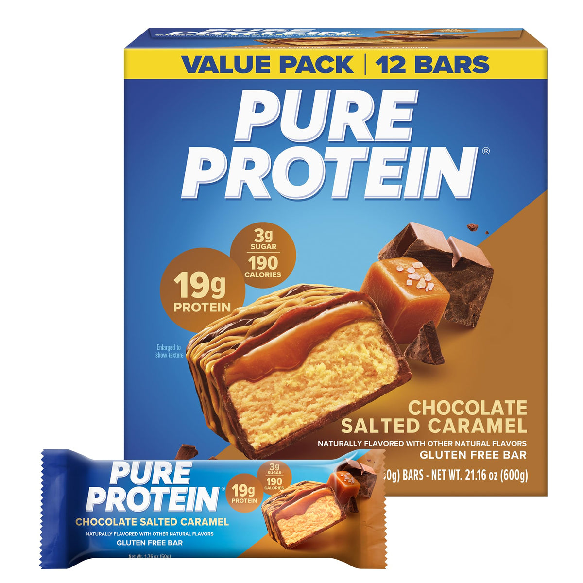 Pure Protein Gluten-Free Low-Sugar Bars, 1.76 oz, 12-Pack