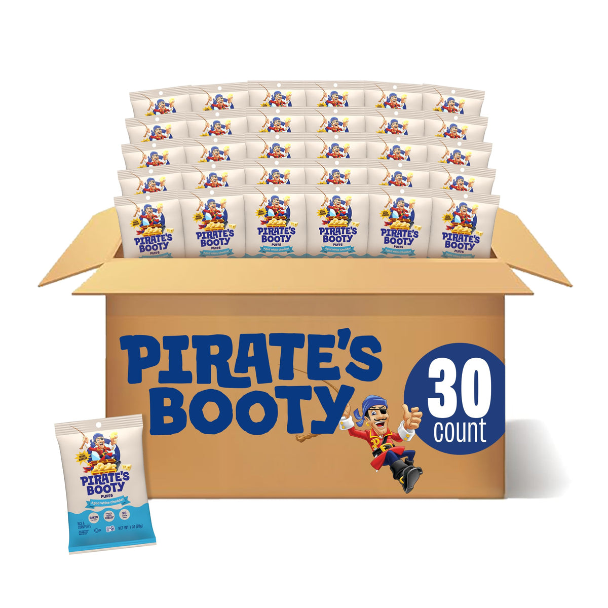 Pirate's Booty Aged White Cheddar Cheese Puffs Snack Bags