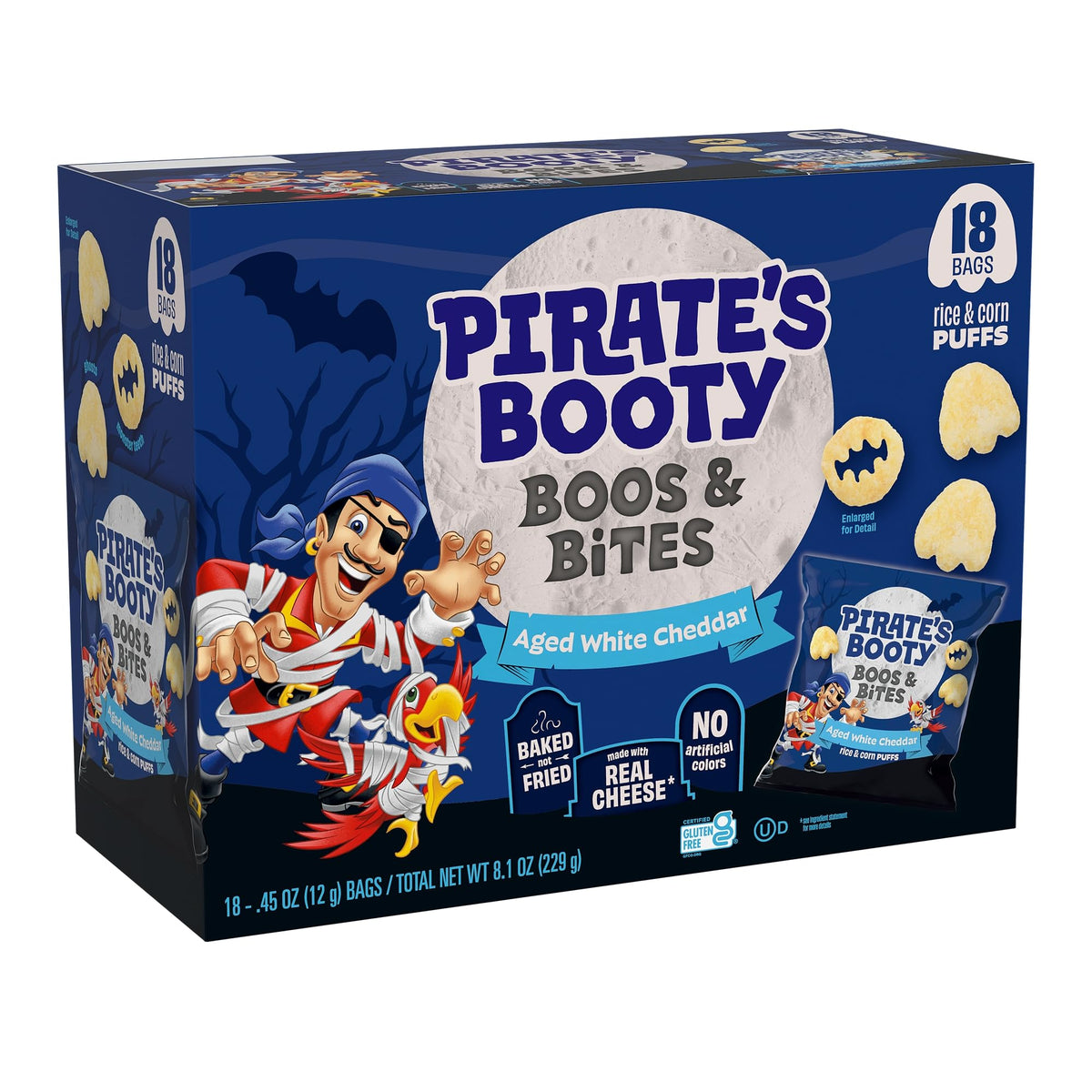 Pirate's Booty Aged White Cheddar Cheese Puffs Snack Bags