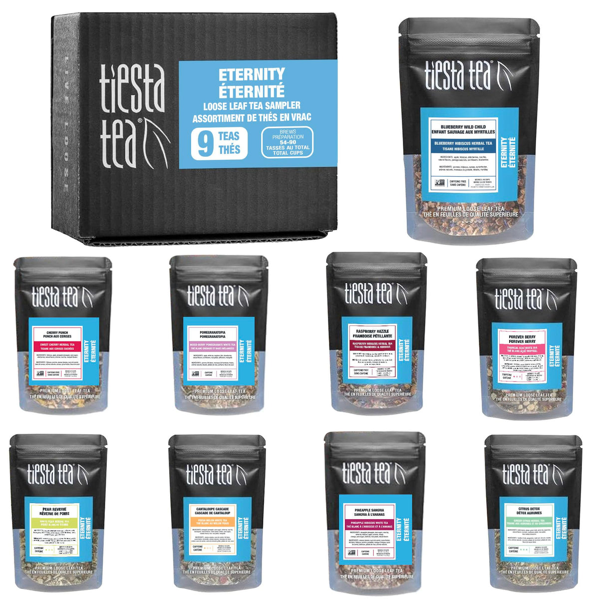 Tiesta Tea Caffeine-Free Loose Leaf Sampler, 8 Pouches