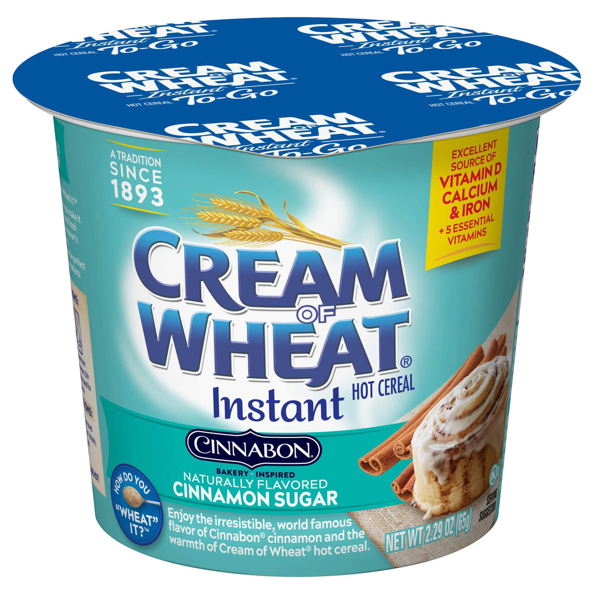 Cream of Wheat To Go Instant Cereal Cups, 2.29 oz, 6-Pack