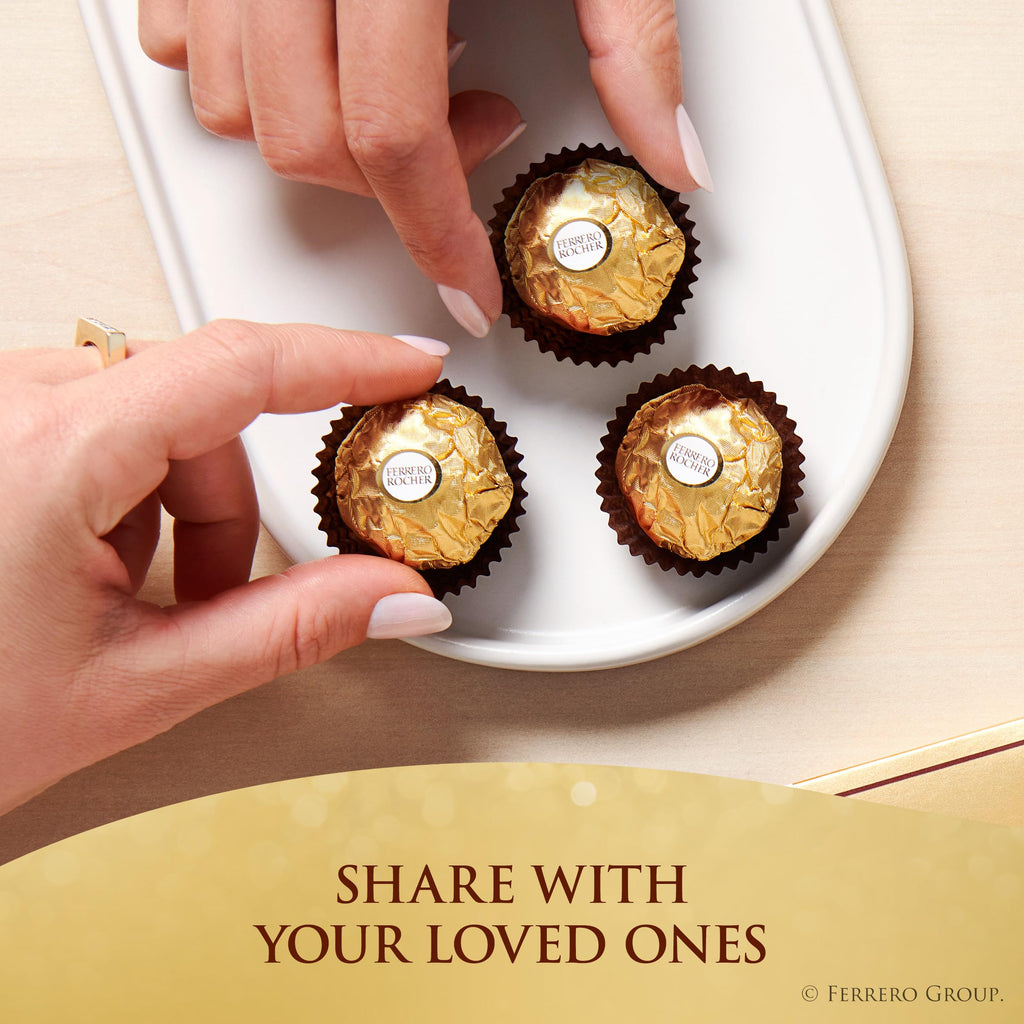 Ferrero Rocher Milk Chocolate Hazelnut Gift Box, 24 Count