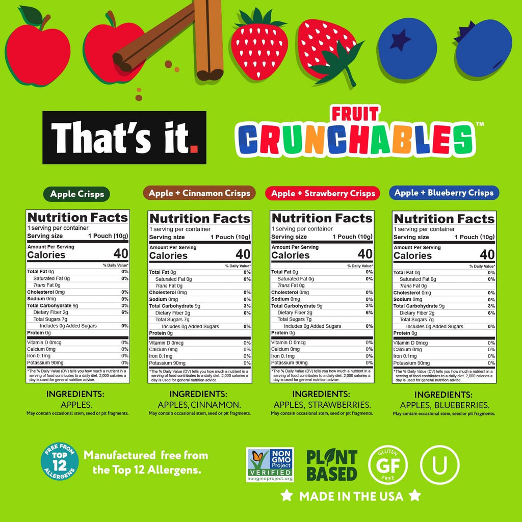 That's It. 100% Fruit Crunchables Variety Pack, 16-Pack